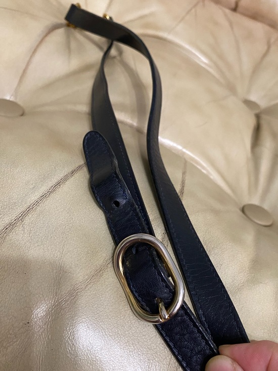 GUCCI Replacement Bag Strap Vintage Navy Blue Leather 80s